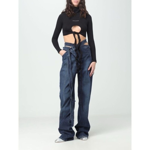 Ottolinger Denim - Ottolinger Wrap Jeans Medium Indigo Blue Denim Avant Garde Y2K Streetwear Runway